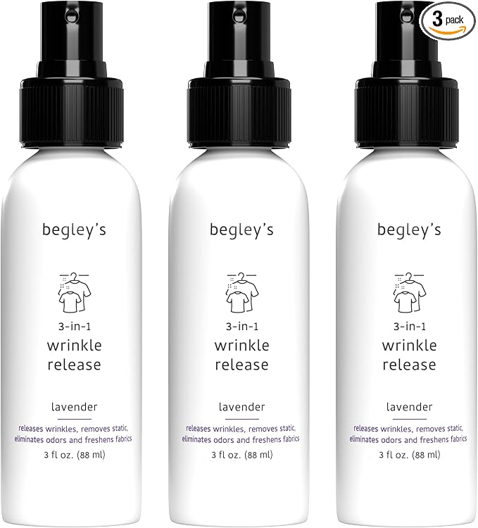 Begley's 3-in-1 Wrinkle Remover, Quick Fix Wrinkle Release, Static Cling Remover by Begleys