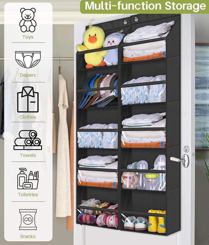 AOODA 2 Pack Over the Door Organizer, Large Capacity Closet Door Hanging - Image 7