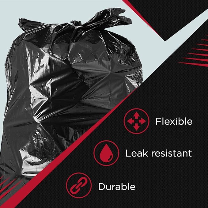 Tasker 55-60 Gallon Trash Bags Heavy Duty, Large Black Outdoor Trash Bags - Image 8