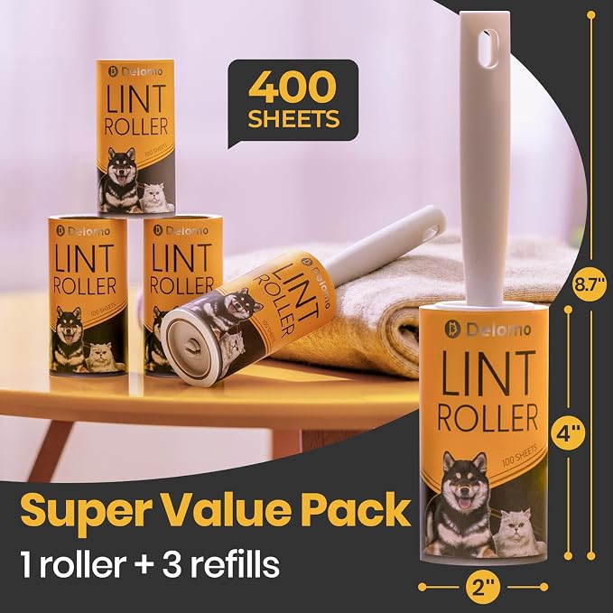 DELOMO Pet Lint Roller for Clothes – Lint Rollers for Pet Hair Extra Sticky - Image 5