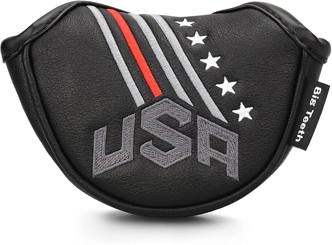 BIG TEETH Putter Cover Mallet Putter Cover Half Mallet Small Golf Headcover by BigTeeth