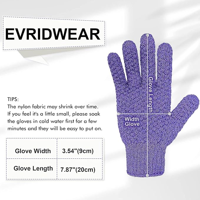 Evridwear Exfoliating Dual Texture Bath Gloves - Image 6