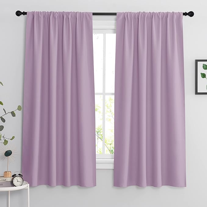 RYB HOME Bedroom Curtains Solid Blackout Panels Rod Pocket Thermal Insulated by RYBHOME