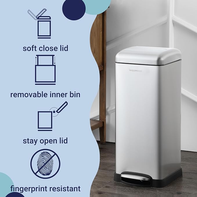 happimess HPM1007D Betty Retro 8-Gallon Step-Open Trash Can - Image 3