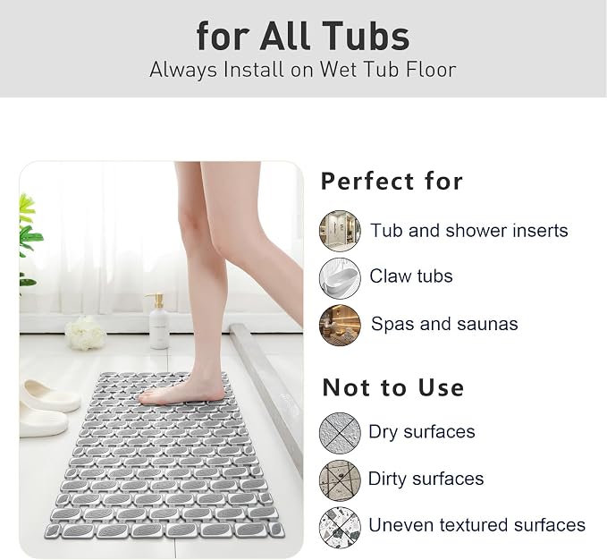 Bath Mat for Tub Non Slip Shower Mat for Elderly - Image 7
