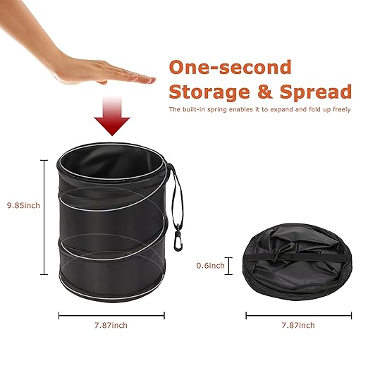 Ginsco 2Packs 2 Gallons New Leakproof Car Trash Can, Compact Trash Can Pop-up - Image 2