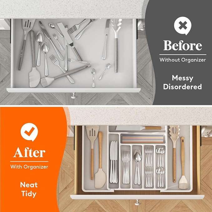 Lifewit Silverware Drawer Organizer, Expandable Utensil Organizer - Image 7