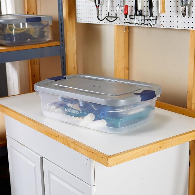 Rubbermaid Roughneck Clear 31 Qt/ 7.75 Gal Storage Containers, Visible Base - Image 7