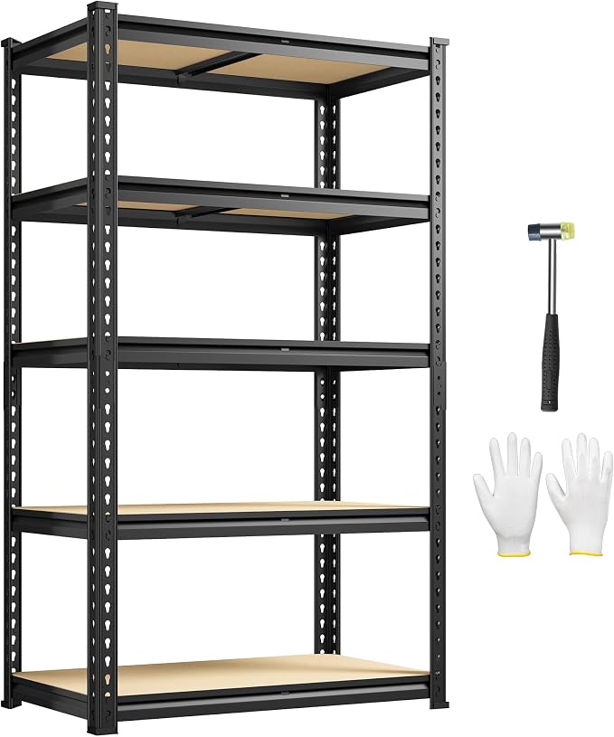 1980LBS Storage Shelves, 5-Tier Adjustable Pantry Shelves, Metal Shelving Unit by Durayloly