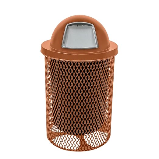 COATEDOUTDOORFURNITURE 32-Gallon Heavy-Duty Expanded Metal Round Trash by CoatedOutdoorFurniture