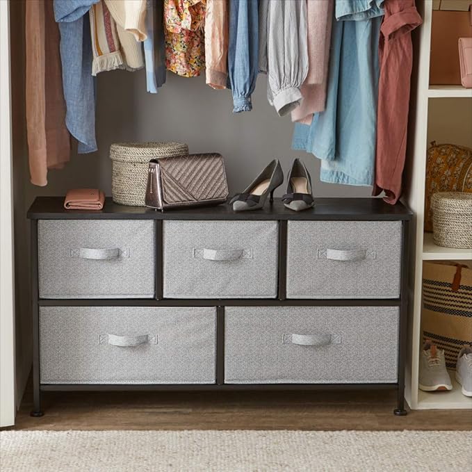 Amazon Basics Extra Wide Fabric 5-Drawer Storage Organizer Unit - Image 2