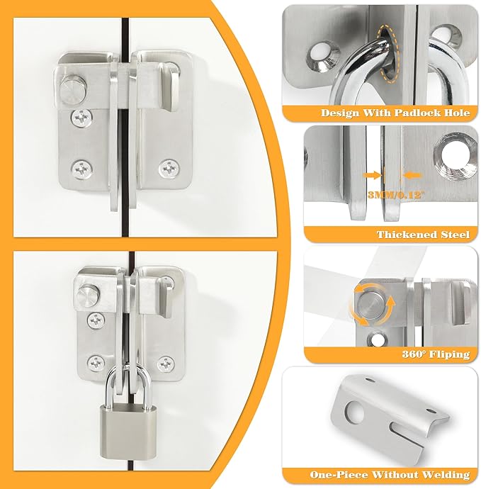 Alise Flip Latch Gate Latch, Shed Door Latch Barn Door Lock Shed Lock Shed Latch - Image 4