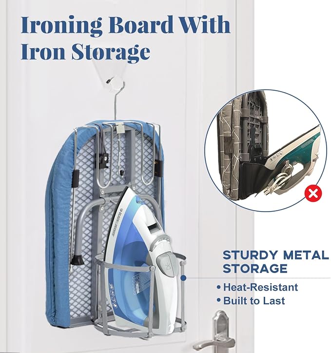 Metal Foldable Iron Board with Iron Holder, RAINHOL Small Ironing Board - Image 3
