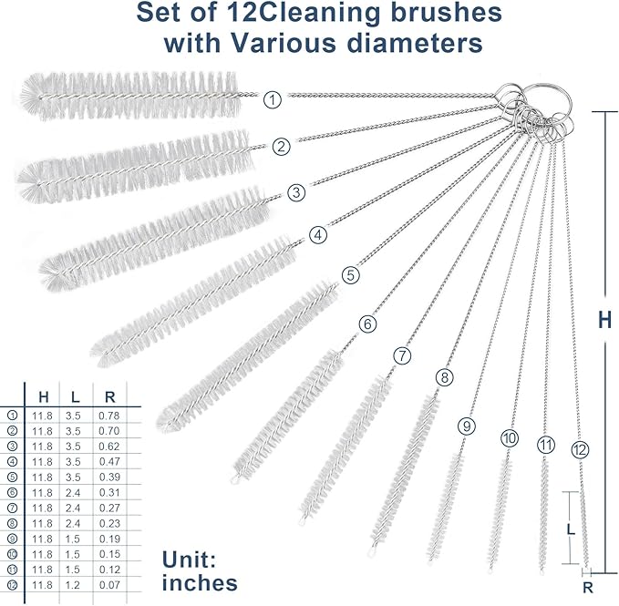 Straw Cleaner Brush Set, 12-Piece 11.8 Inch Long Botthle Cleaning Brush - Image 8