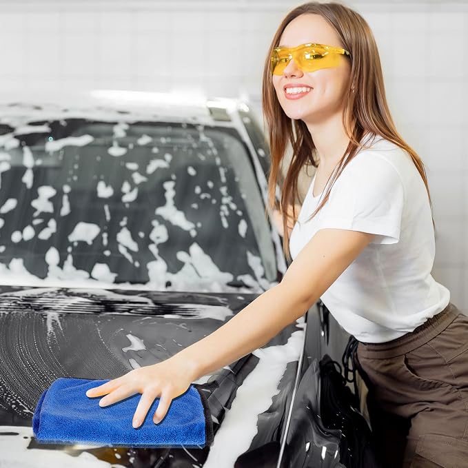 Tallew 60 Pcs Microfiber Towels 16 Inch x 16 Inch Microfiber Cloth Car Drying - Image 6