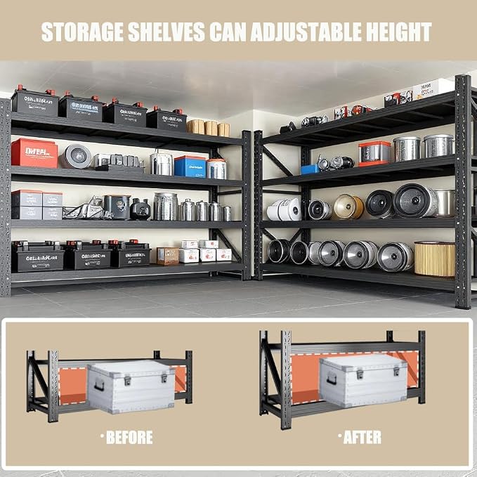 Heavy Duty Garage Shelving Unit 5000LBS, Industrial Storage Shelf - Image 2