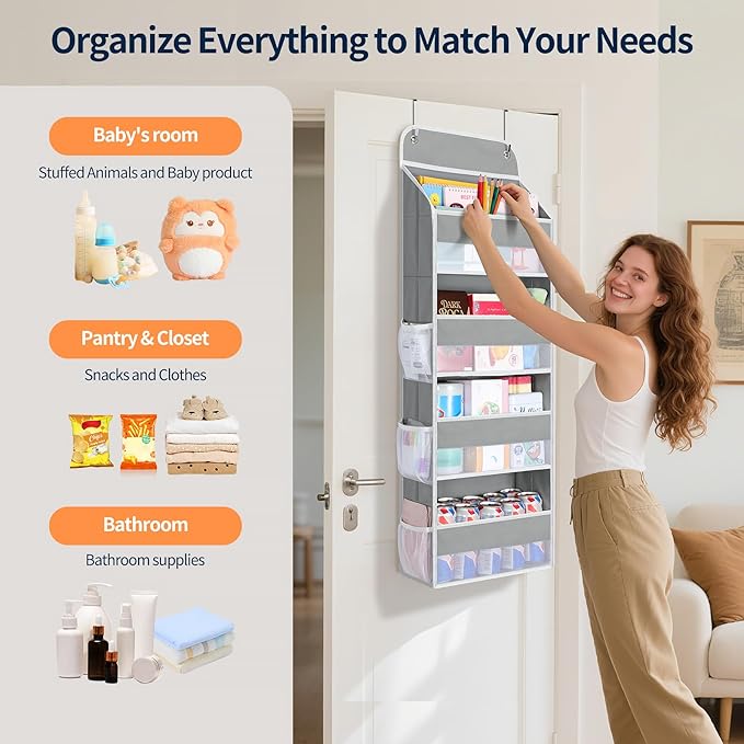 Yecaye Over The Door Organizer, Heavy Duty Hanging Organizers and Storage - Image 4