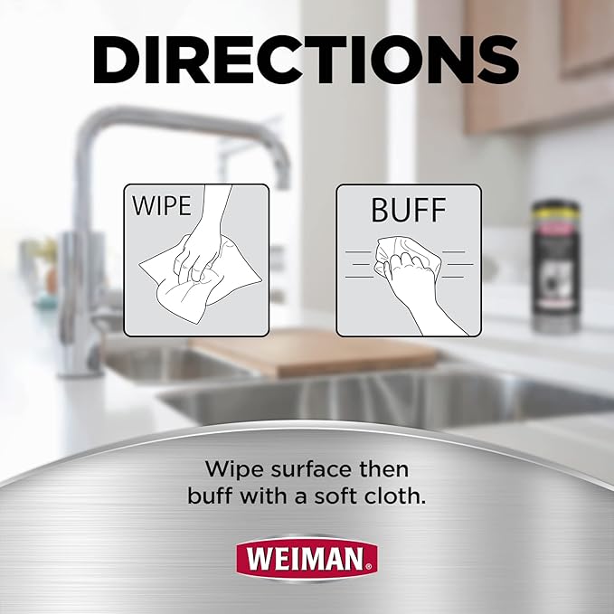 Weiman Heavy Duty Cooktop Polish & Stainless Steel Wipes - Image 5