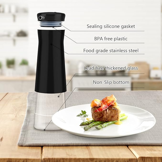 Aelga Black Oil And Vinegar Dispenser Set - Image 5