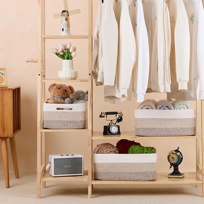 Large Storage Baskets for Shelves, Closet Organizers Bins for Clothes Blanket - Image 3