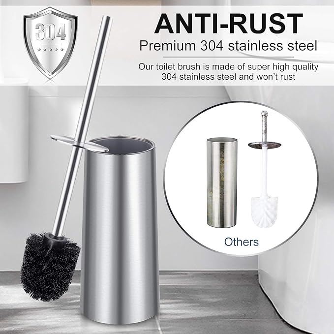 Toilet Brush and Holder, 2 Pack Toilet Brush - Image 2