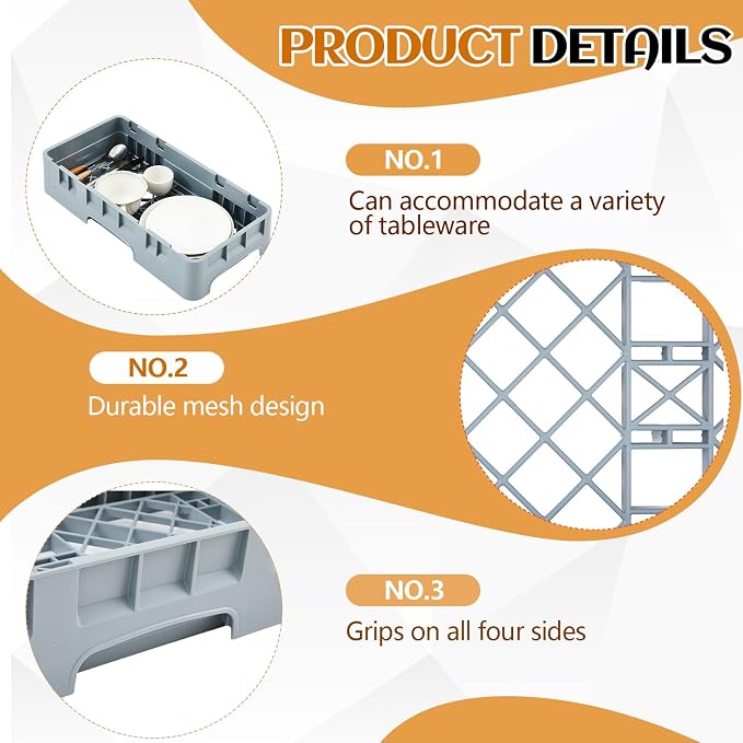 Commercial Dishwasher Tray Rack Polypropylene Full Size Flatware Rack - Image 3