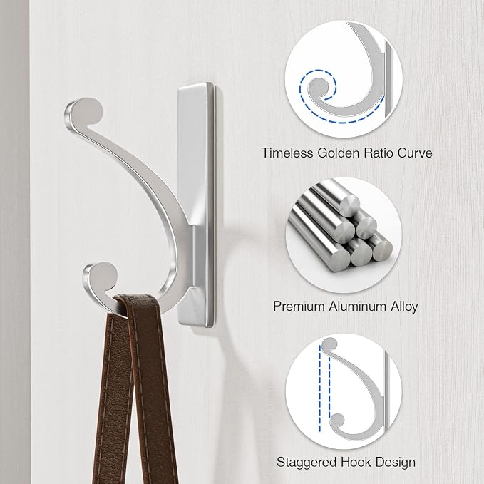 8-Pack Adhesive Wall Hook for Towel/Coat - Image 4
