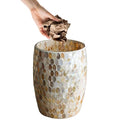 Escenzy Natural Shell Bathroom Trash Can Mosaic Glass 5L | Decorative Small by Escenzy