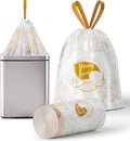 VOK 13 Gallon Trash Bags with Lemon Print & Drawstring, Tear-Resistant Tall by Unknown