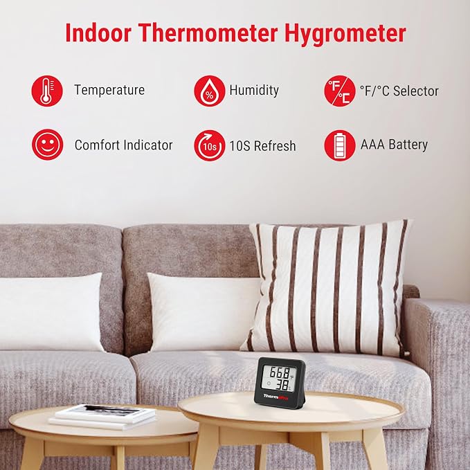 ThermoPro TP157 3 Pack Hygrometer Indoor Thermometer - Image 2