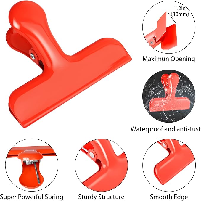 Bag Clips Heavy Duty Stainless Steel Chip Clips, Food Bags Clamp Great - Image 3