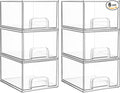 Vtopmart 6 Pack Clear Stackable Storage Drawers, 4.4'' Tall Acrylic Bathroom by Vtopmart