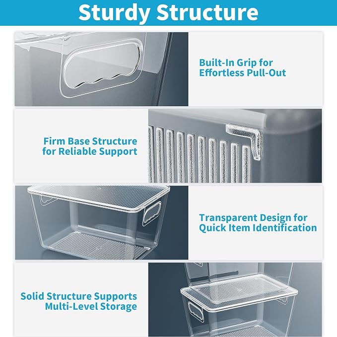 Clear Plastic Storage Bins, Pantry Organizers & Storage Containers, Cabinet - Image 3