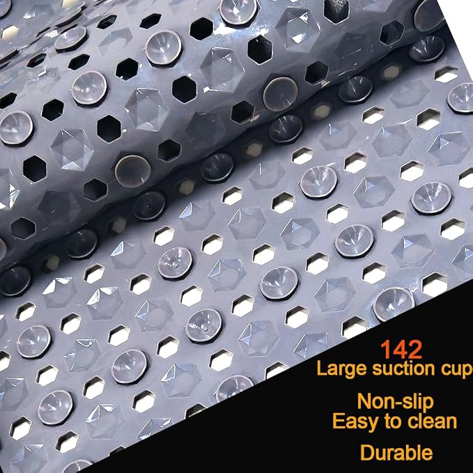 Bath Tub Mat Non Slip, 39 x 16 Inch Long Shower Mat, Machine Washable Bathmat - Image 7