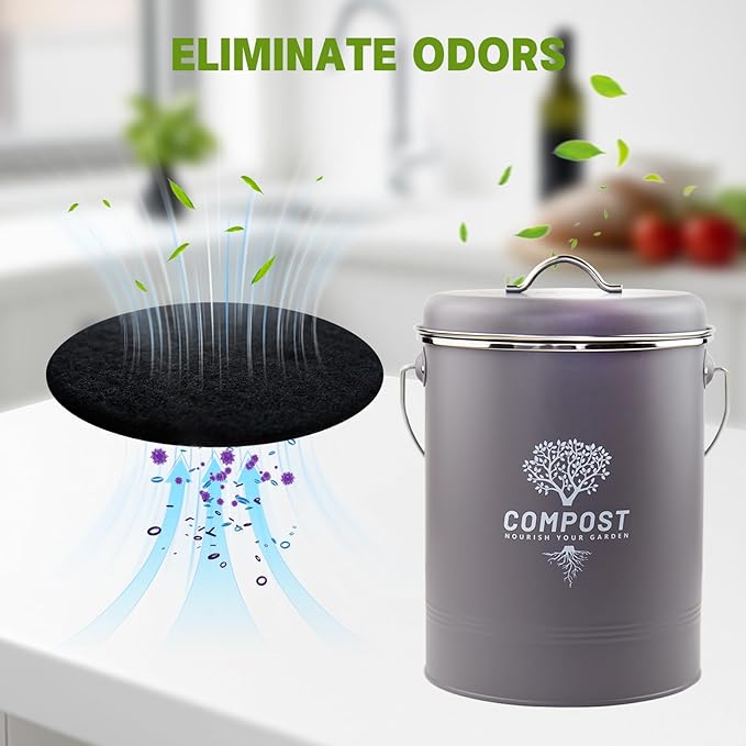 12 Pack - 6.7 Inch Round Compost Bin Charcoal Filters, Extra Thick Activated - Image 4