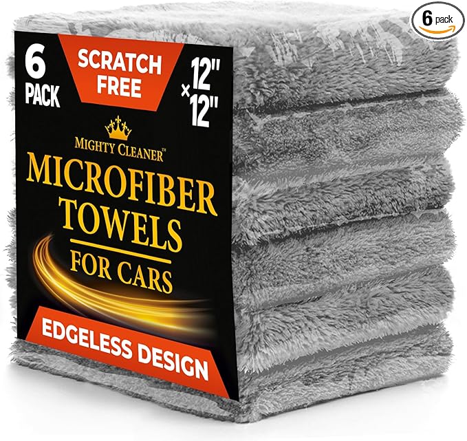 Edgeless Microfiber Towels for Cars – 6pk by MightyCleaner