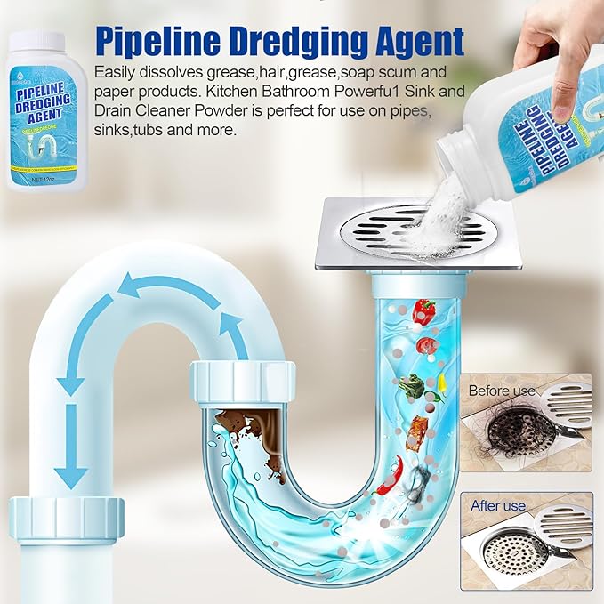 Pipeline Dredging Agent, Drain Clog Remover, Powerful Unclog Sink Drain Cleaner - Image 2