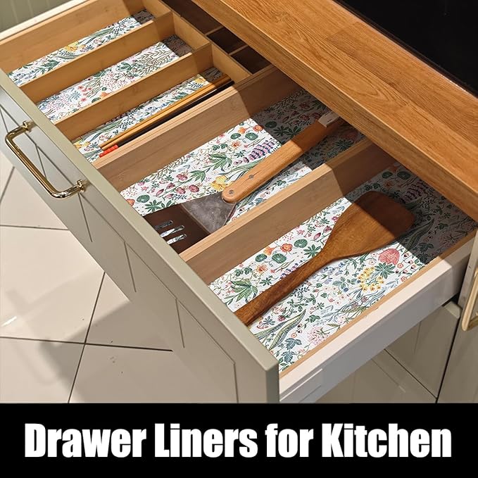 Floral Shelf Drawer Liners, 16IN x 10FT Non Adhesive and Strong Non-Slip - Image 3