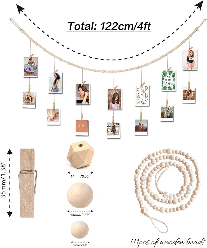 4 Feet Wooden Beads Garland - Image 3