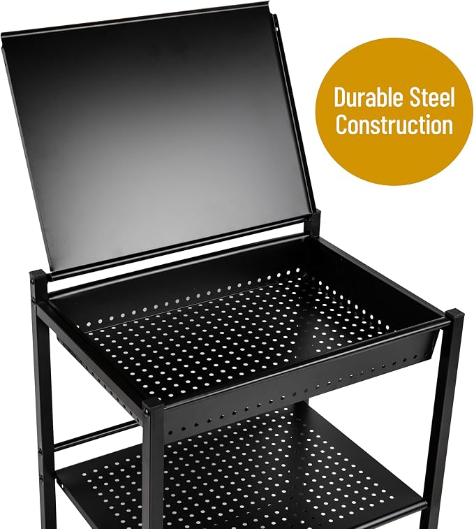 Mind Reader Cart with Covered Compartment, Office Organizer - Image 4