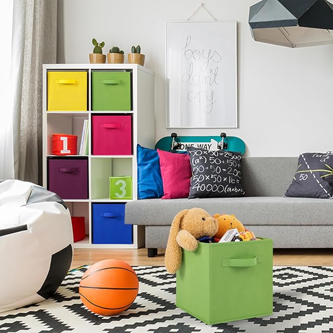 Stero Fabric Storage Bins 6 Pack Fun Colored Durable Storage Cubes - Image 5