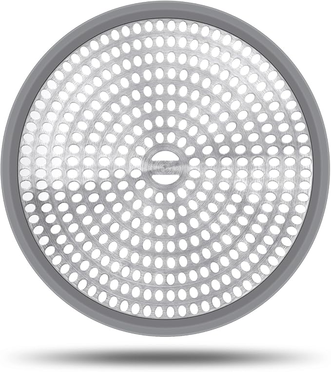 LEKEYE Shower Hair Catcher Drain Protector Strainer-Steel & Silicone 2 Pack - Image 2