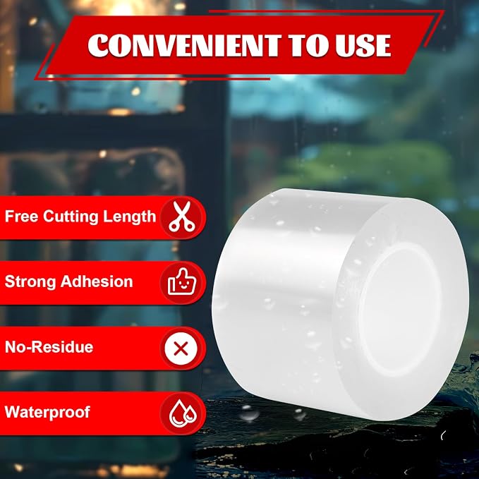 Transparent Window Weather Sealing Tape 2 Inch x 16.5 FT Weather Stripping - Image 3