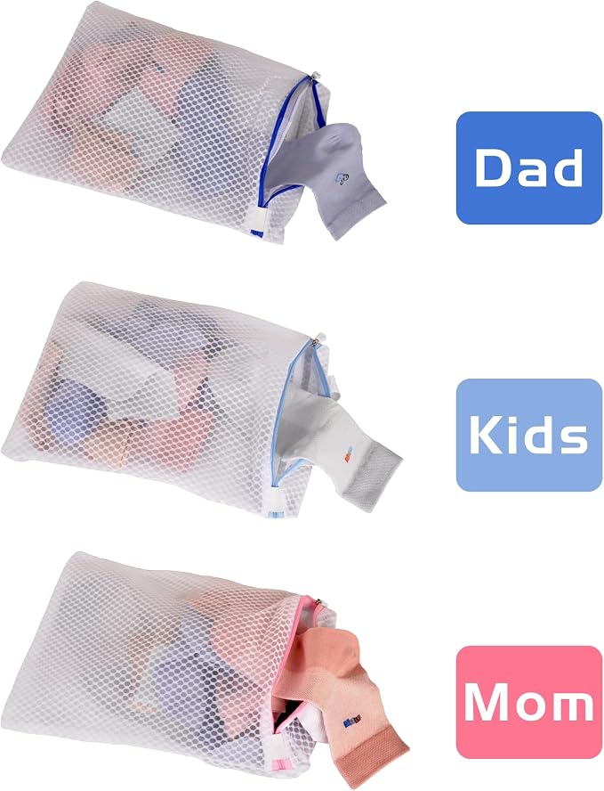 3 Pack Hanging Mesh Laundry Bags - Image 2