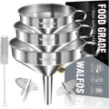 Stainless Steel Funnel, Walfos 3 Pack Kitchen Funnel by Walfos