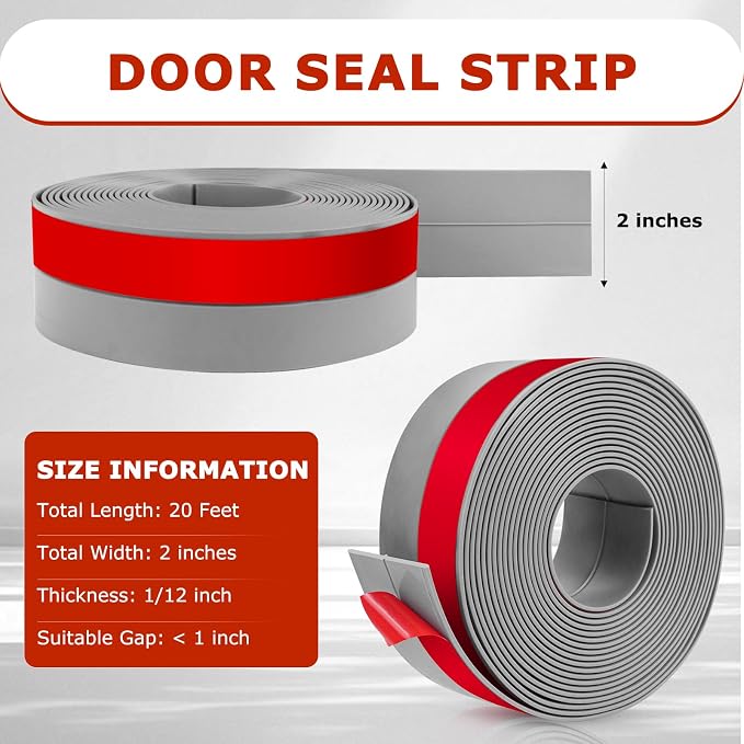 Weather Stripping Self Adhesive Door Draft Stopper Flexible Shower Door Bottom - Image 2