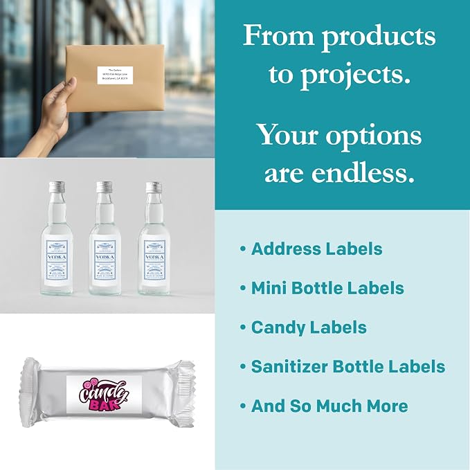 Premium Label Supply White Sticker Bottle Labels – 3" x 1.5" – Laser/Inkjet - Image 2