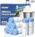 240 Count 5 Gallon Trash Bags Drawstring 1.1 Mil by TFORING%C2%AE
