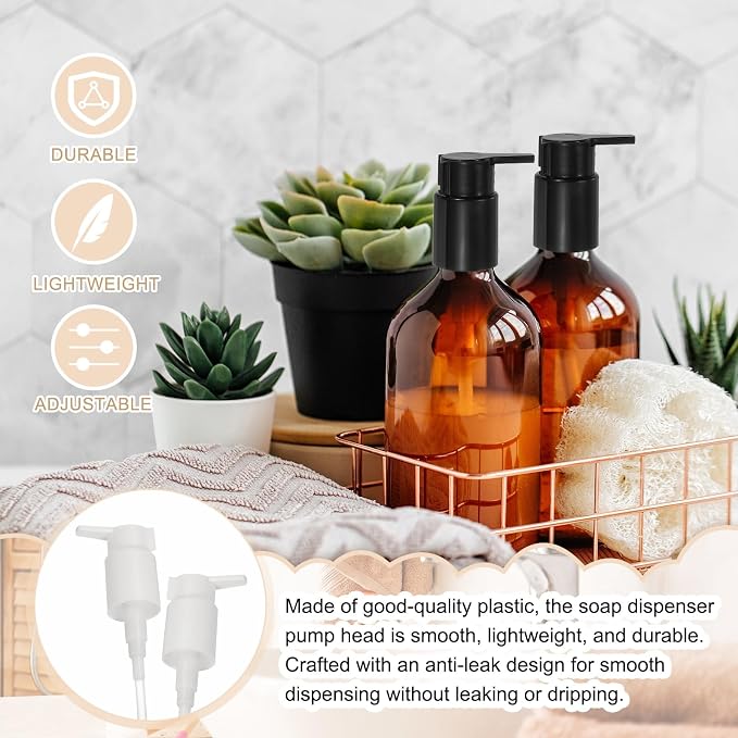 uxcell 2 Pcs Soap Dispenser Pump Heads, Hand Soap Dispensers Top Pumps - Image 4