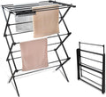 3 Tiers Foldable Clothes Drying Rack, Vertical Laundry Rack Portable and by YUBELLES